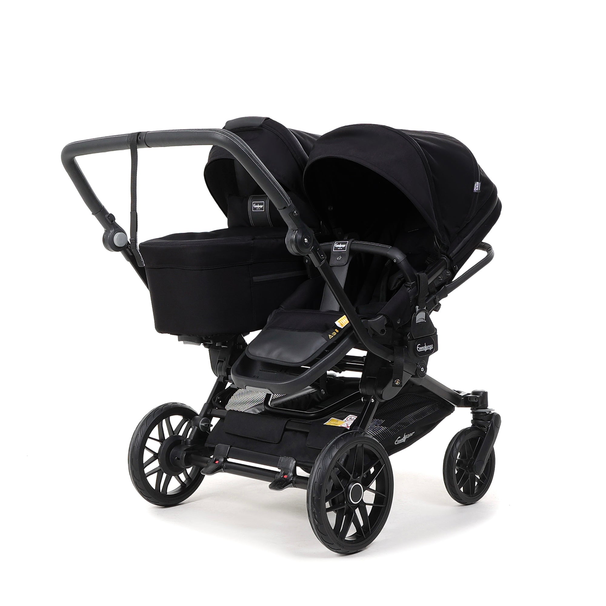 Double SENTO Stroller Emmaljunga Carrycot+ ERGO+ Urban Black