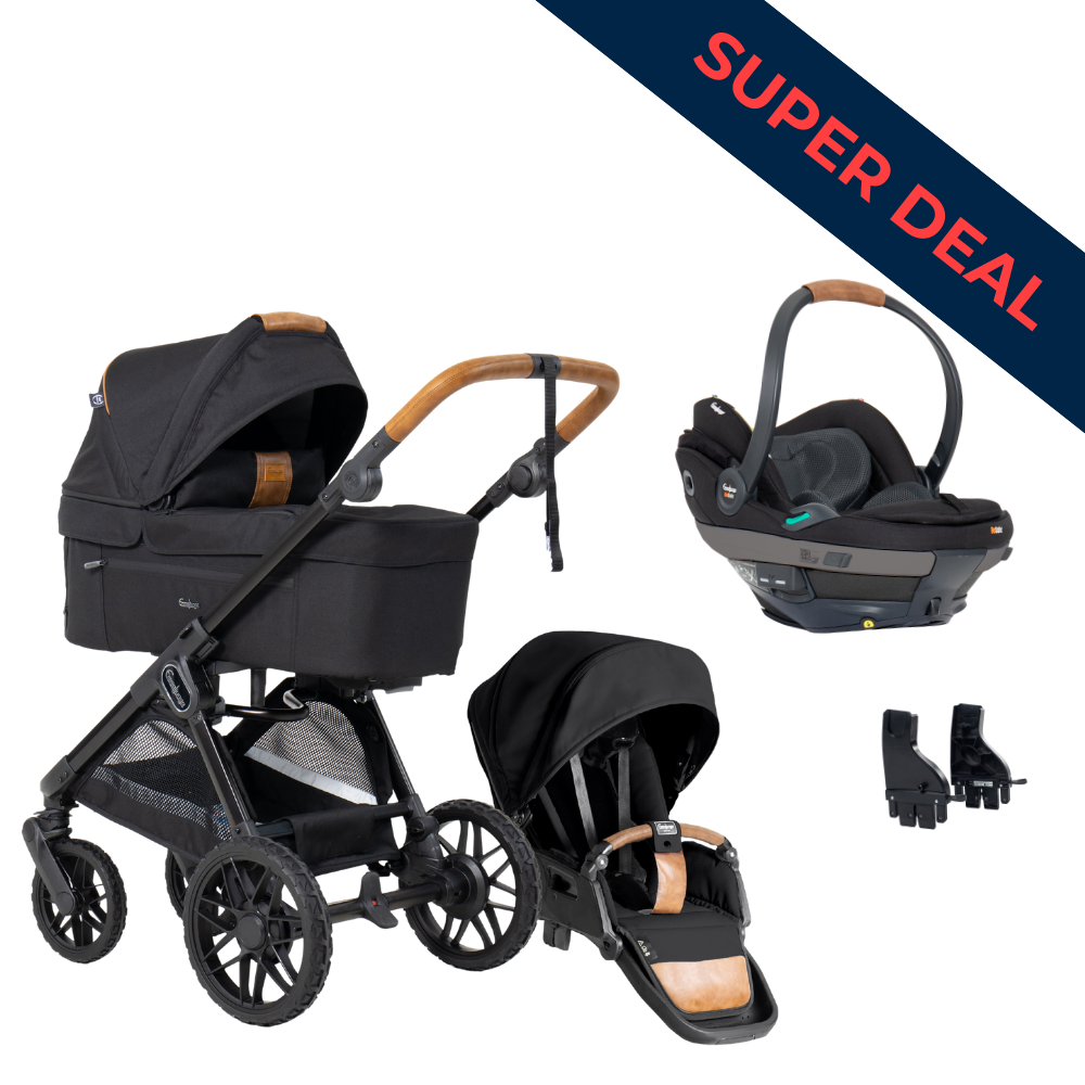 SENTO PRO + Babyskyddspaket Beyond Stroller Emmaljunga FLAT+ Outdoor Black