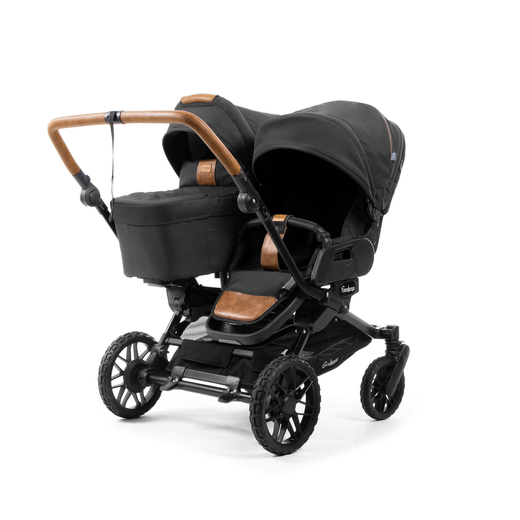 Double SENTO Stroller Emmaljunga Carrycot+ FLAT+ Outdoor Black