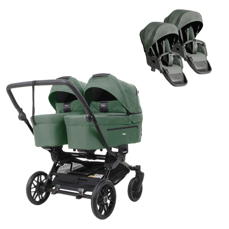 Double SENTO TWIN Stroller Emmaljunga Urban Green