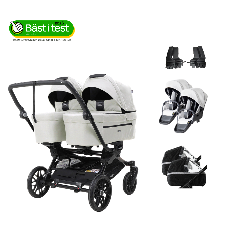 Double SENTO TWIN Stroller Emmaljunga Urban Pearl