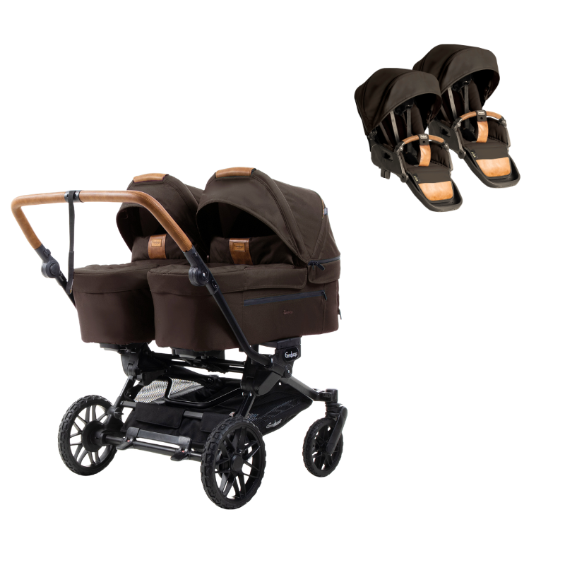 Double SENTO TWIN Stroller Emmaljunga Outdoor Brown