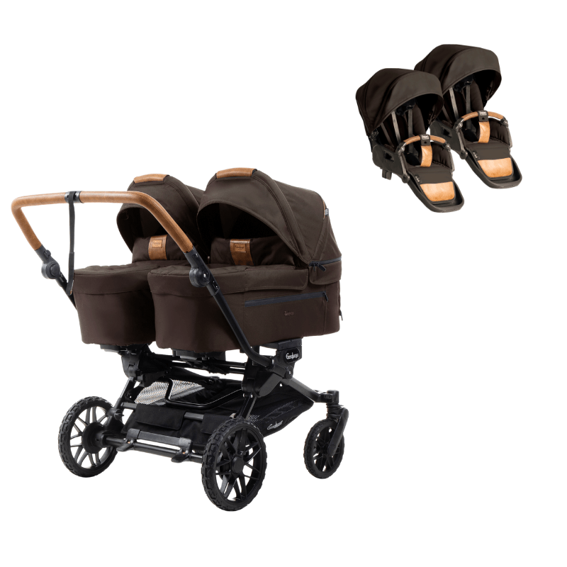 Double SENTO TWIN Stroller Emmaljunga Outdoor Brown