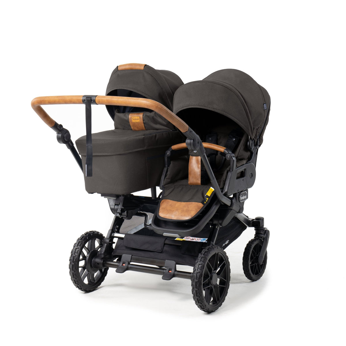 Double SENTO Stroller Emmaljunga Carrycot+ FLAT+ Outdoor Brown