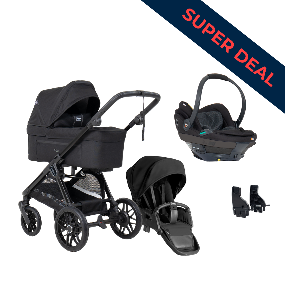 SENTO PRO + Babyskyddspaket Beyond Stroller Emmaljunga FLAT+ Urban Black