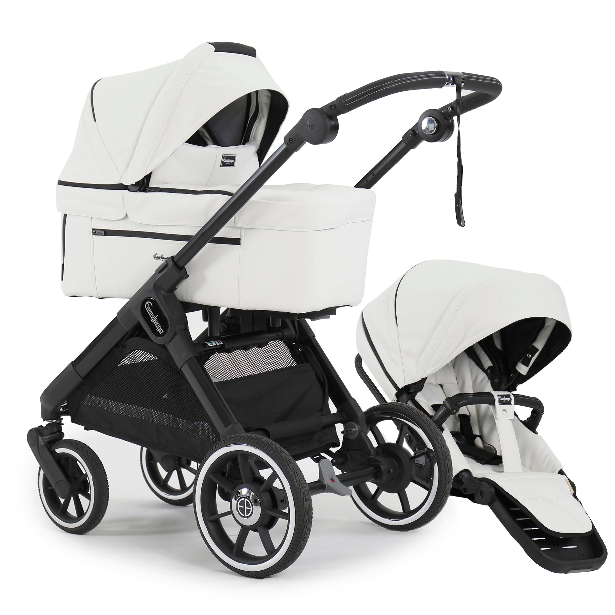 Kinderwagen Emmaljunga White Leather deals Weiss Leder