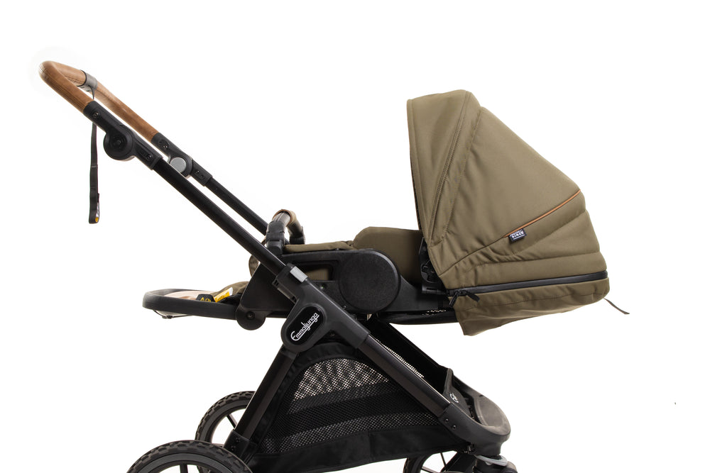 FLAT+ seat with the backrest reclined to a flat position
