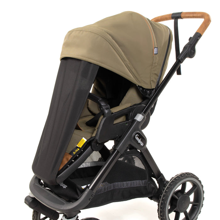 The seat’s extendable sunshade