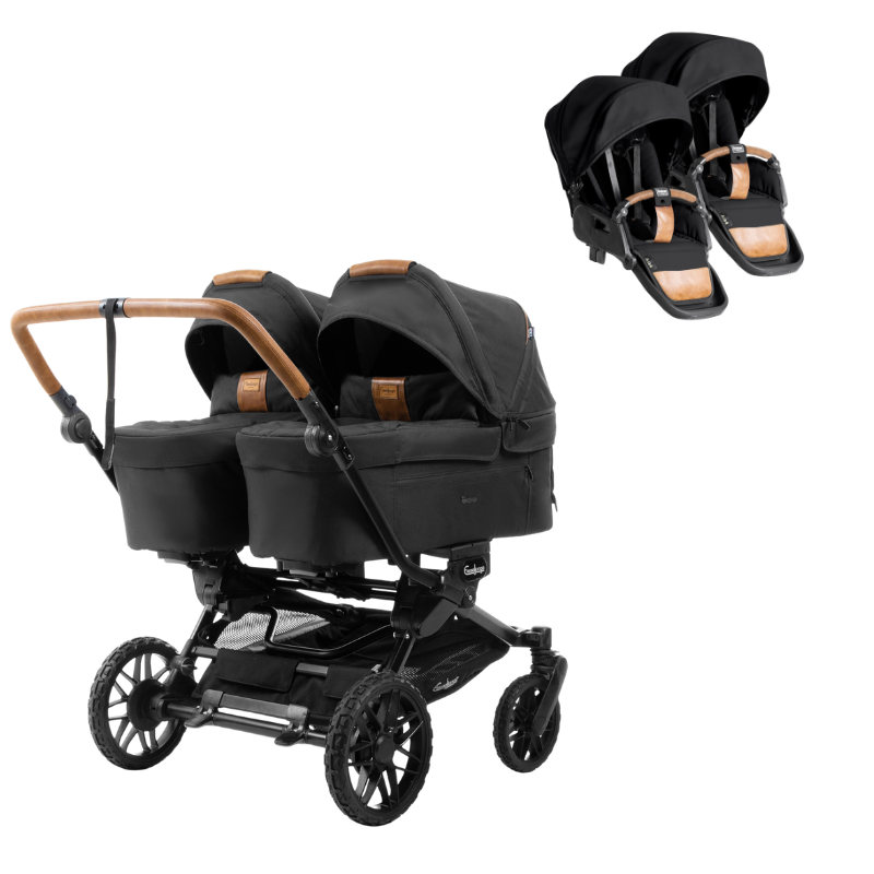 Double SENTO TWIN Stroller Emmaljunga Outdoor Black