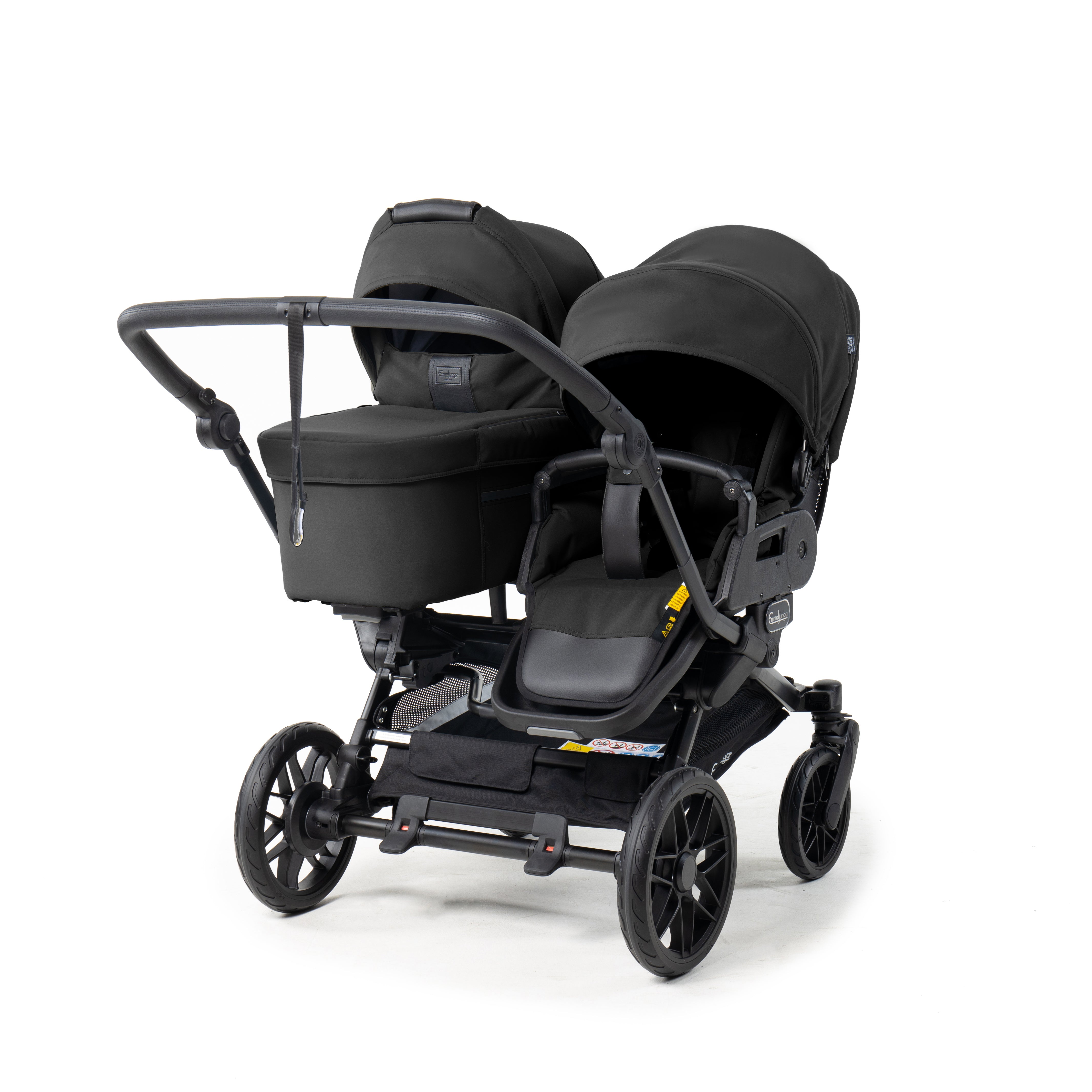 Double SENTO Stroller Emmaljunga Carrycot+ FLAT+ Urban Black