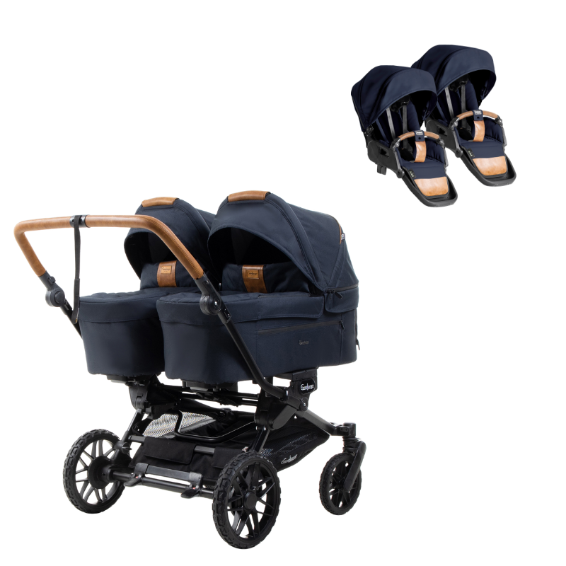 Double SENTO TWIN Stroller Emmaljunga Outdoor Dark Navy