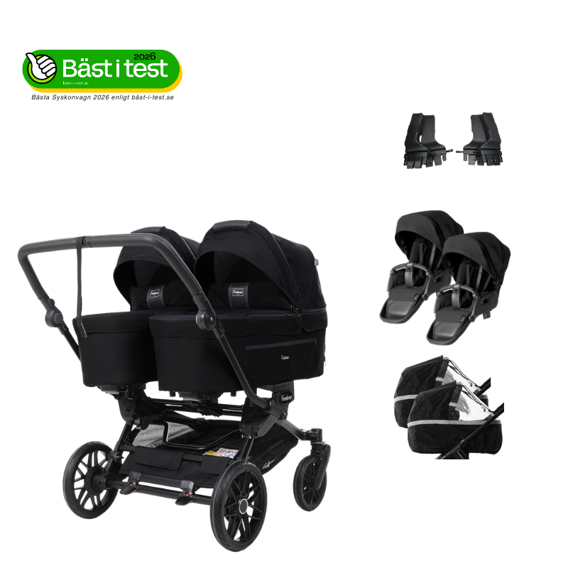 Double SENTO TWIN Stroller Emmaljunga Urban Black